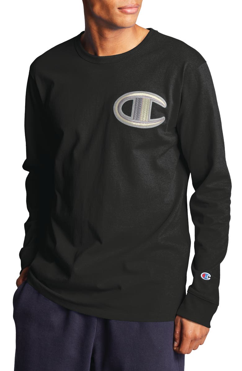 Champion Heritage Long Sleeve Logo T-Shirt, Main, color,