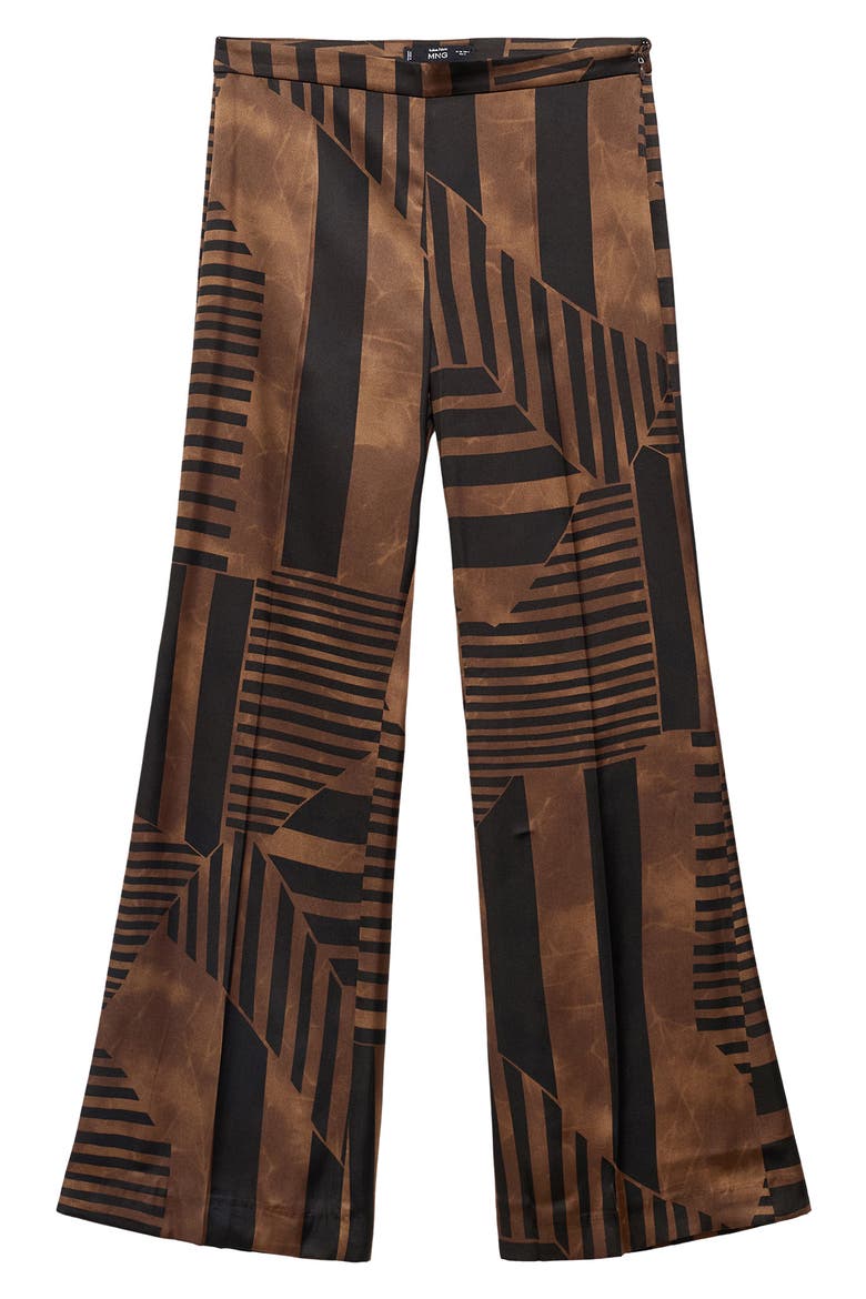 Satin Stripe Pants, Alternate, color, BROWN