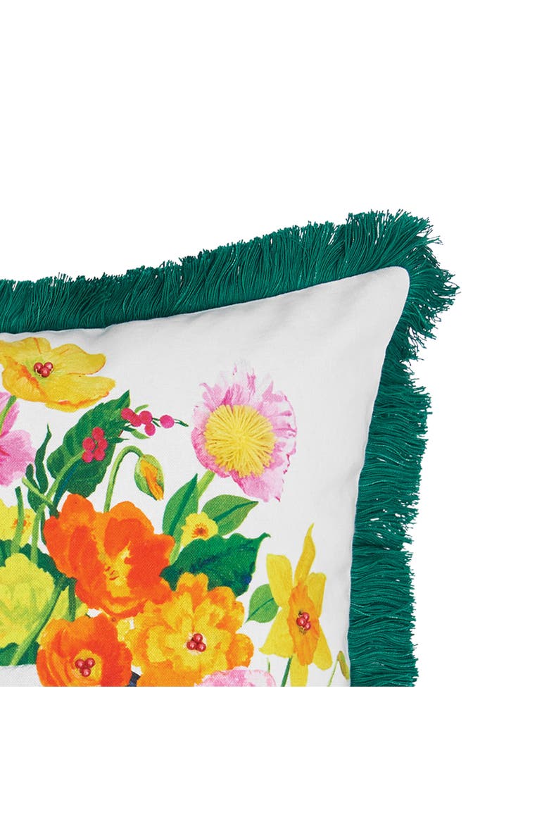 Easter Bunny & Flowers Printed Cotton Blend Accent Throw Pillow 18" x 18", Alternate, color, Blue