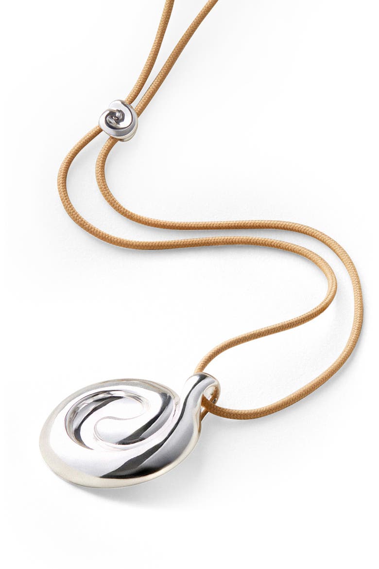 Nico Mirror Pendant Rope Necklace, Alternate, color, HIGH POLISH SILVER