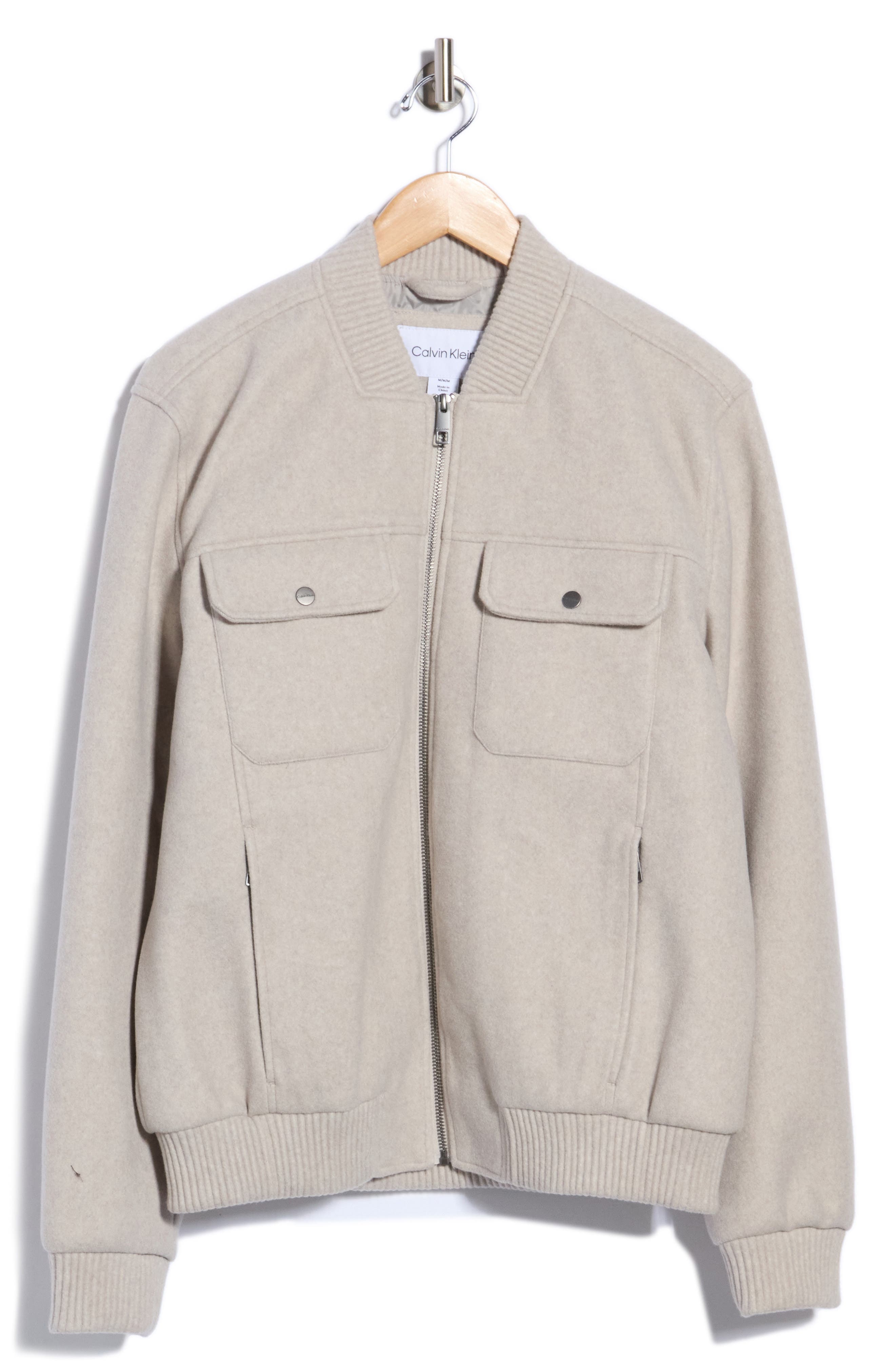 Faux Wool Bomber Jacket