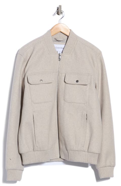 Faux Wool Bomber Jacket