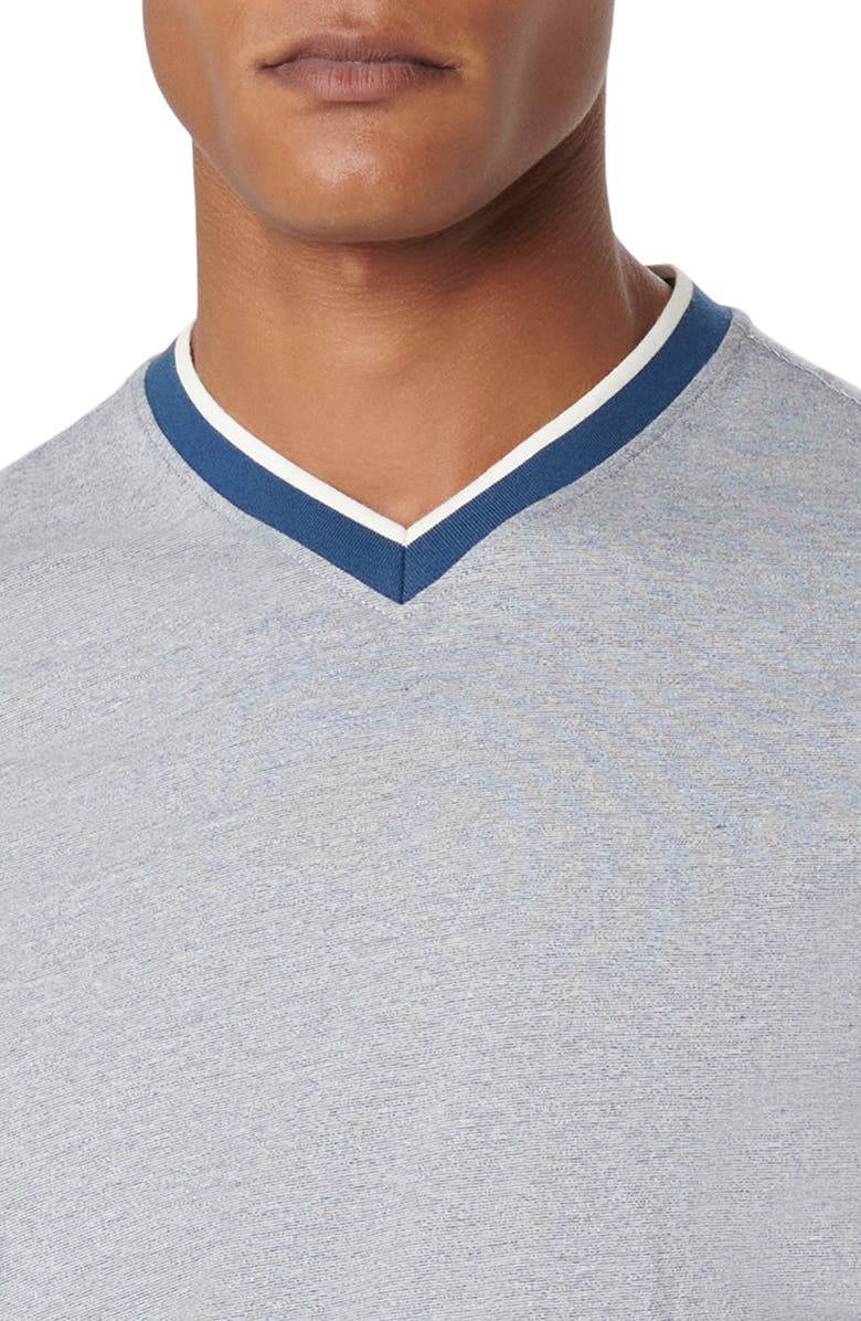 Bugatchi High V-Neck T-Shirt, Alternate, color, Slate