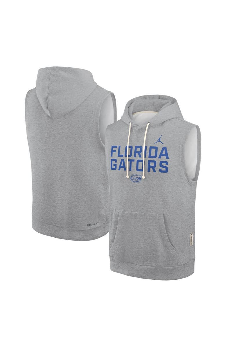 Jordan Brand Men's Jordan Brand Heather Gray Florida Gators 2025 Sideline Performance Sleeveless Pullover Hoodie, Alternate, color, 