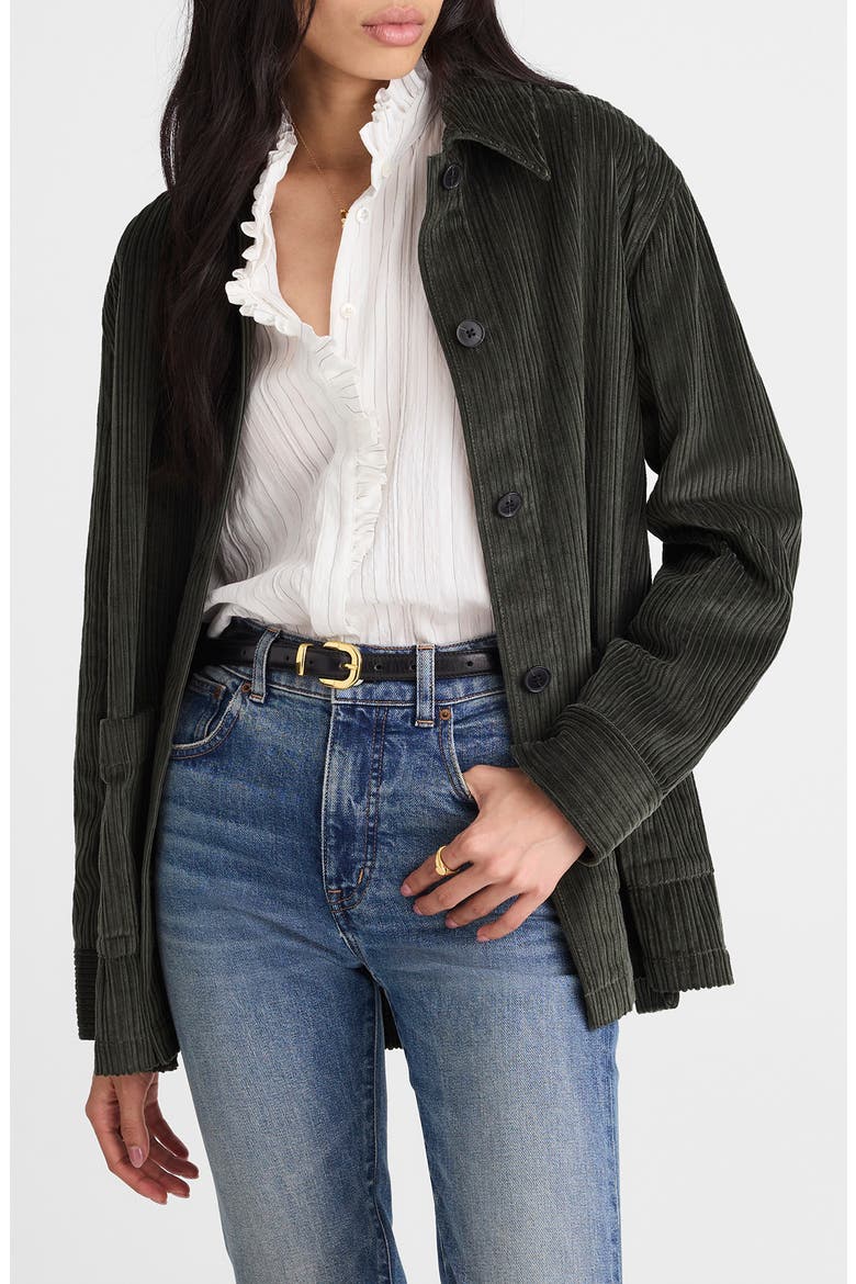 Variegated Corduroy Chore Jacket, Main, color, GRAPHITE GREEN