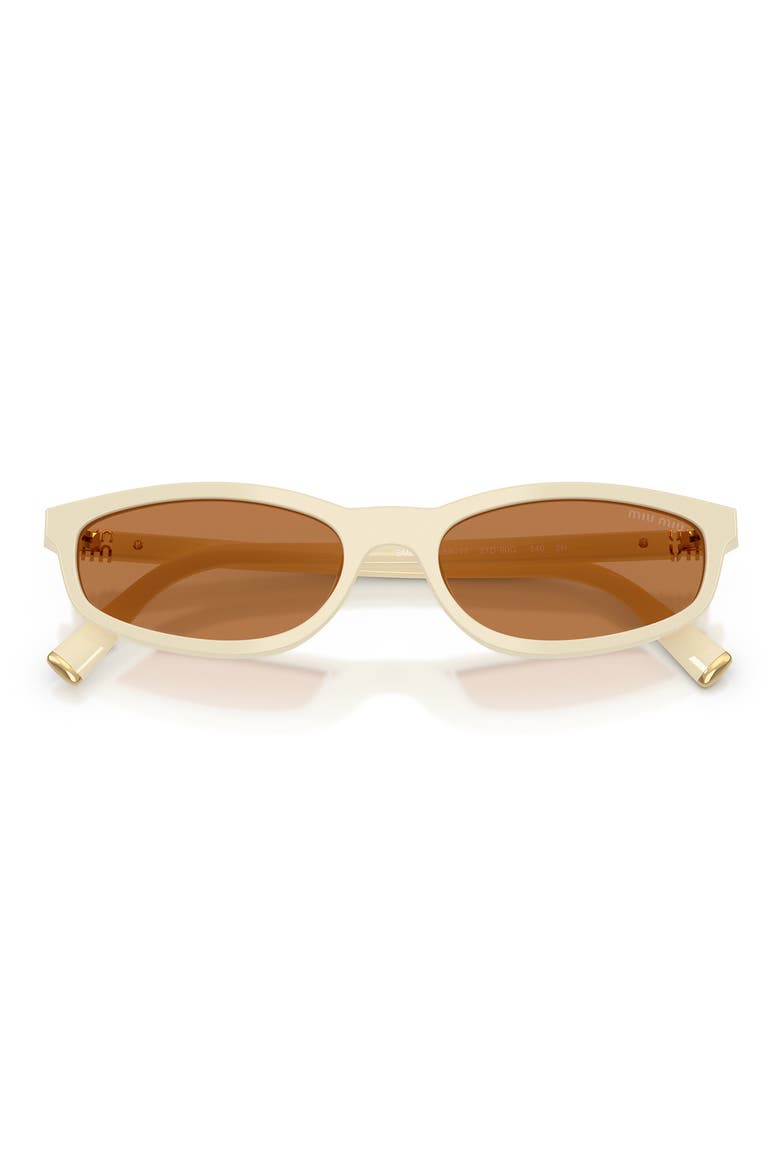 54mm Oval Sunglasses, Alternate, color, MILK / BROWN