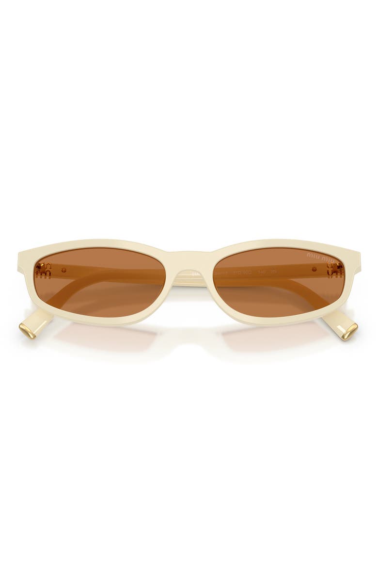 Miu Miu 54mm Oval Sunglasses, Alternate, color, Milk/ Brown