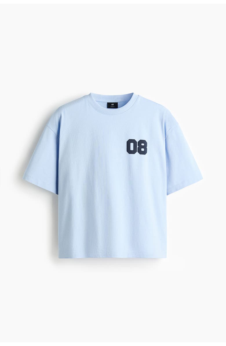 H&M Oversized printed t-shirt, Alternate, color, Light Blue/Sports Archives