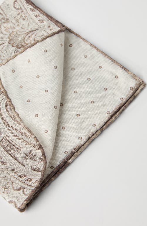 Brunello Cucinelli Double Face Silk Pocket Square In Panama