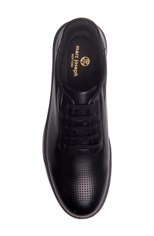 Harbor Road Hands Free Technology Lightweight Leather Perforated Sneaker, Alternate, color, Black Napa Leather/Black Sole
