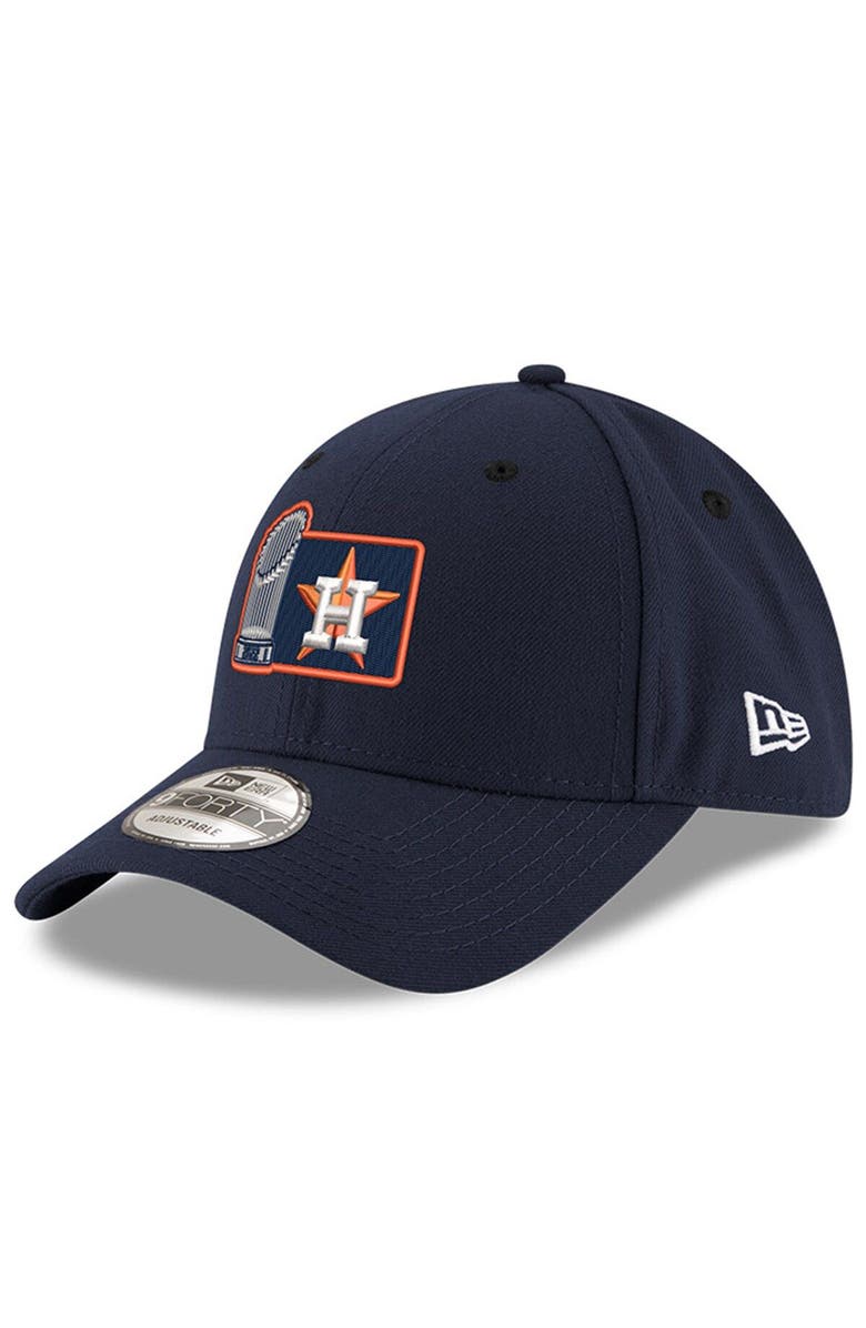 New Era Men's New Era Navy Houston Astros 2022 World Series Champions Trophy 9FORTY Adjustable Hat, Main, color,