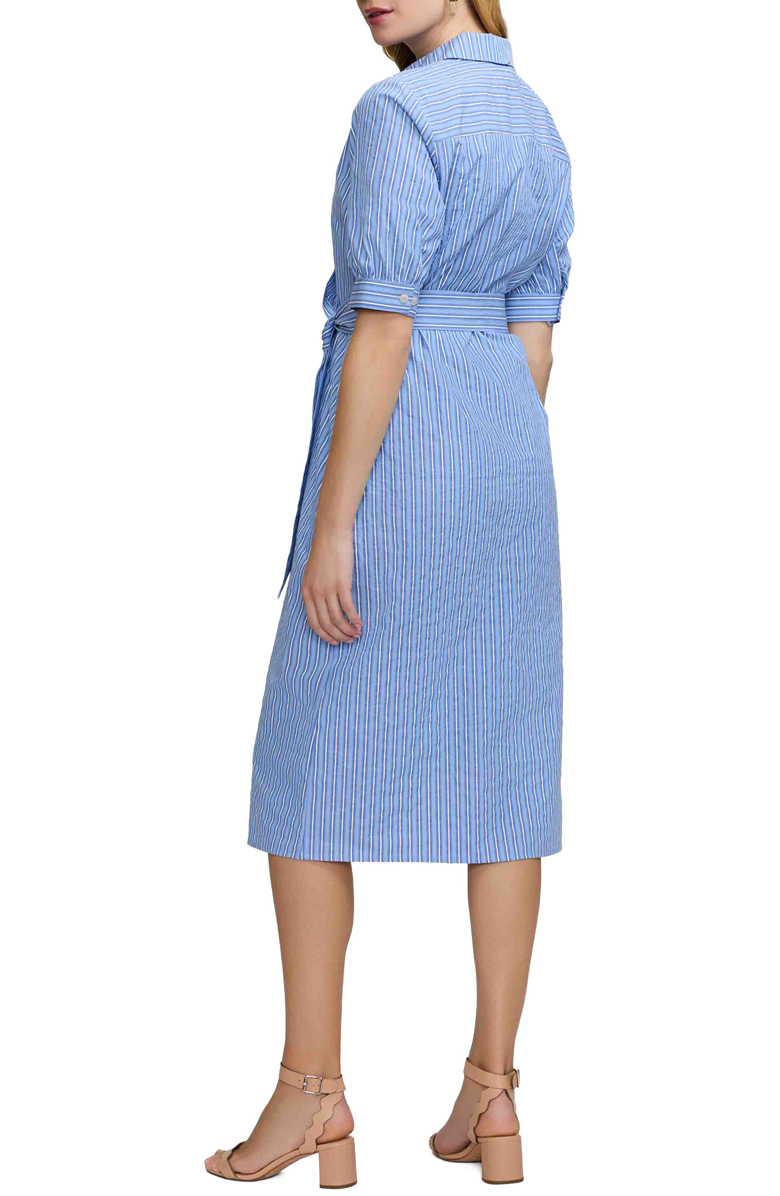 Esther Belted Stripe Cotton Shirtdress - image 2