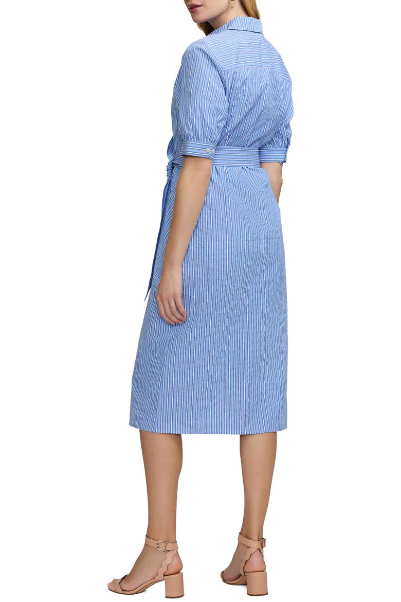 Esther Belted Stripe Cotton Shirtdress, Alternate, color, BLUE MULTI