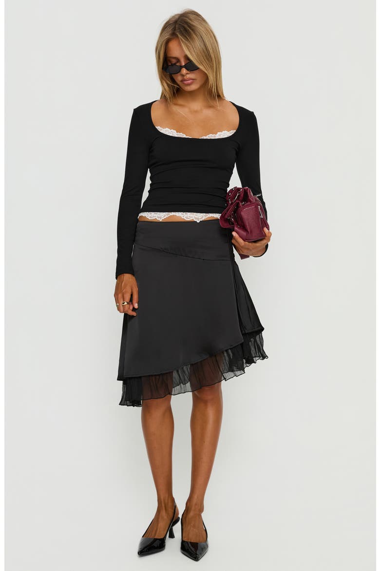 Falling Through Lace Detail Top, Alternate, color, BLACK