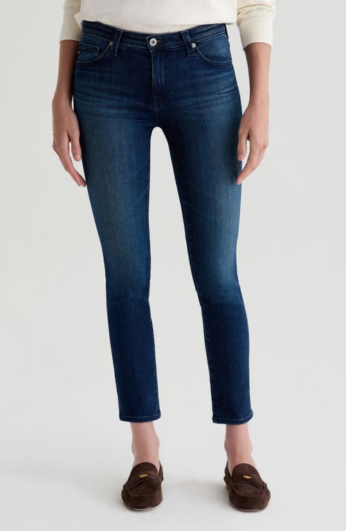 Ag Prima Low Rise Ankle Cigarette Jeans In Blue