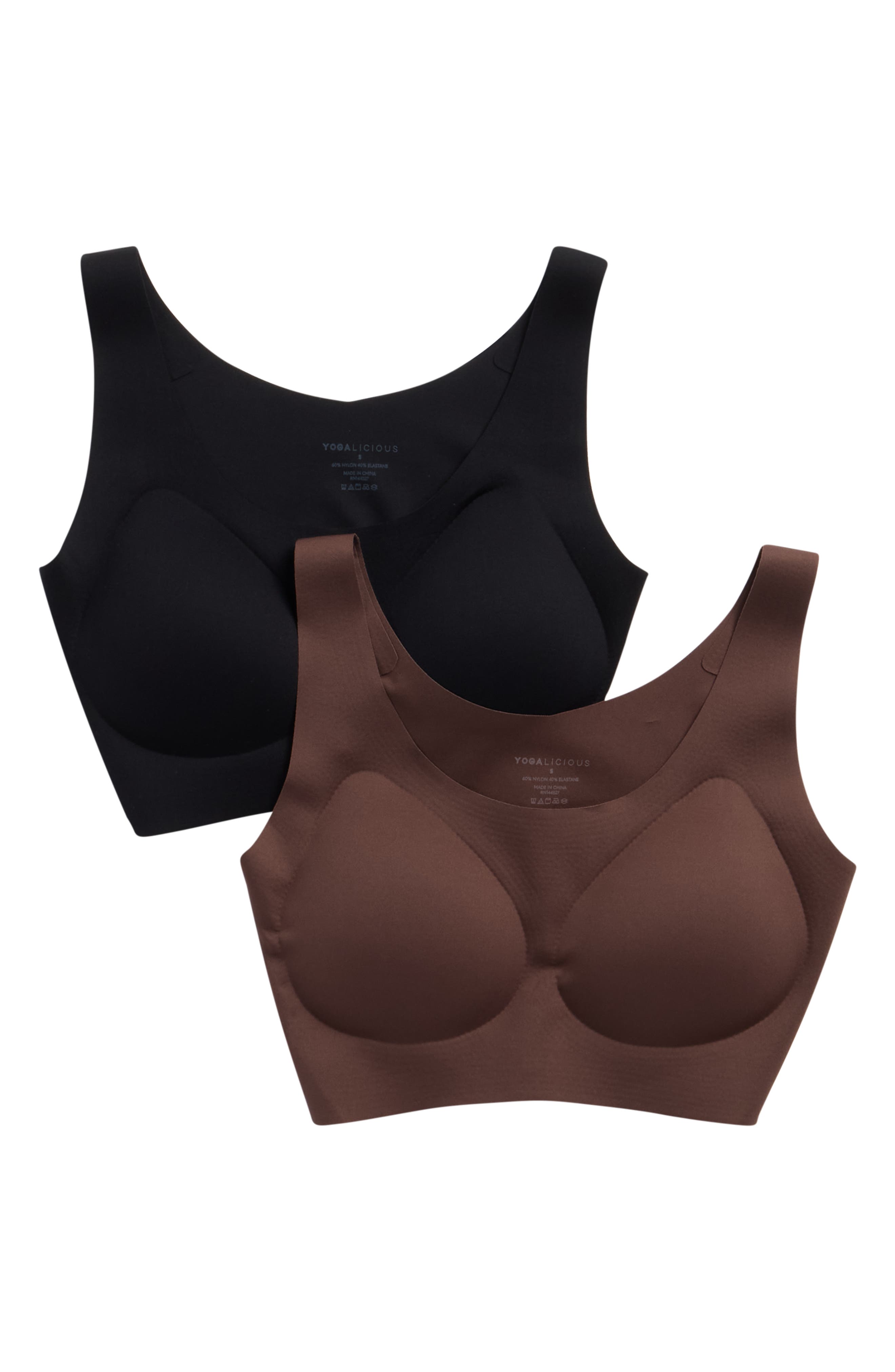 YOGALICIOUS 2-Pack Lasercut Lightly Lined Sports Bras