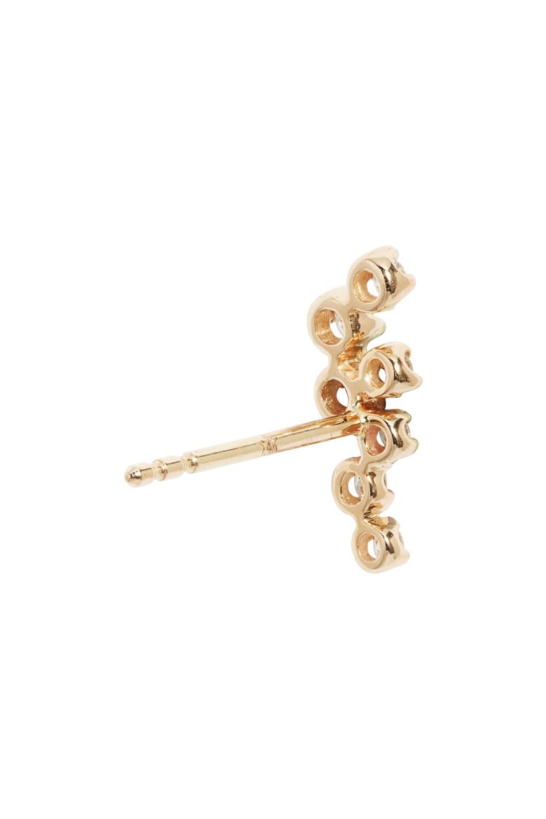 Diamond Cluster Stud Earrings, Alternate, color, YELLOW GOLD