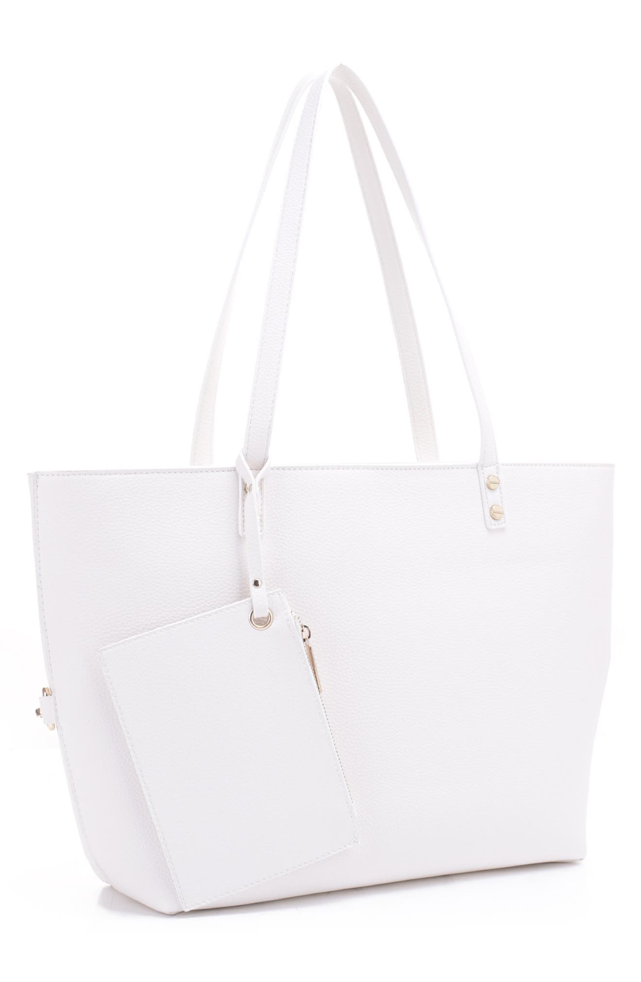 Mali + Lili Estie Vegan Leather Tote, Alternate, color, White