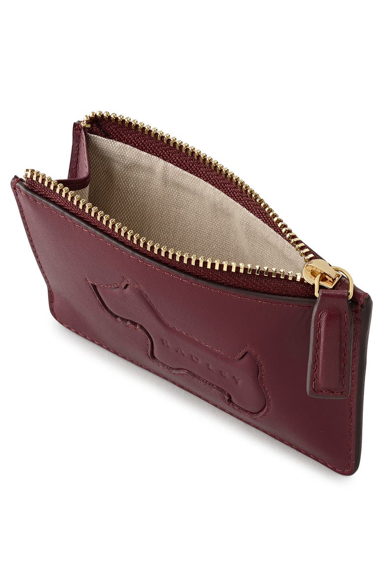 Radley Hadley Lane Leather Card Case, Alternate, color, Dark Cherry