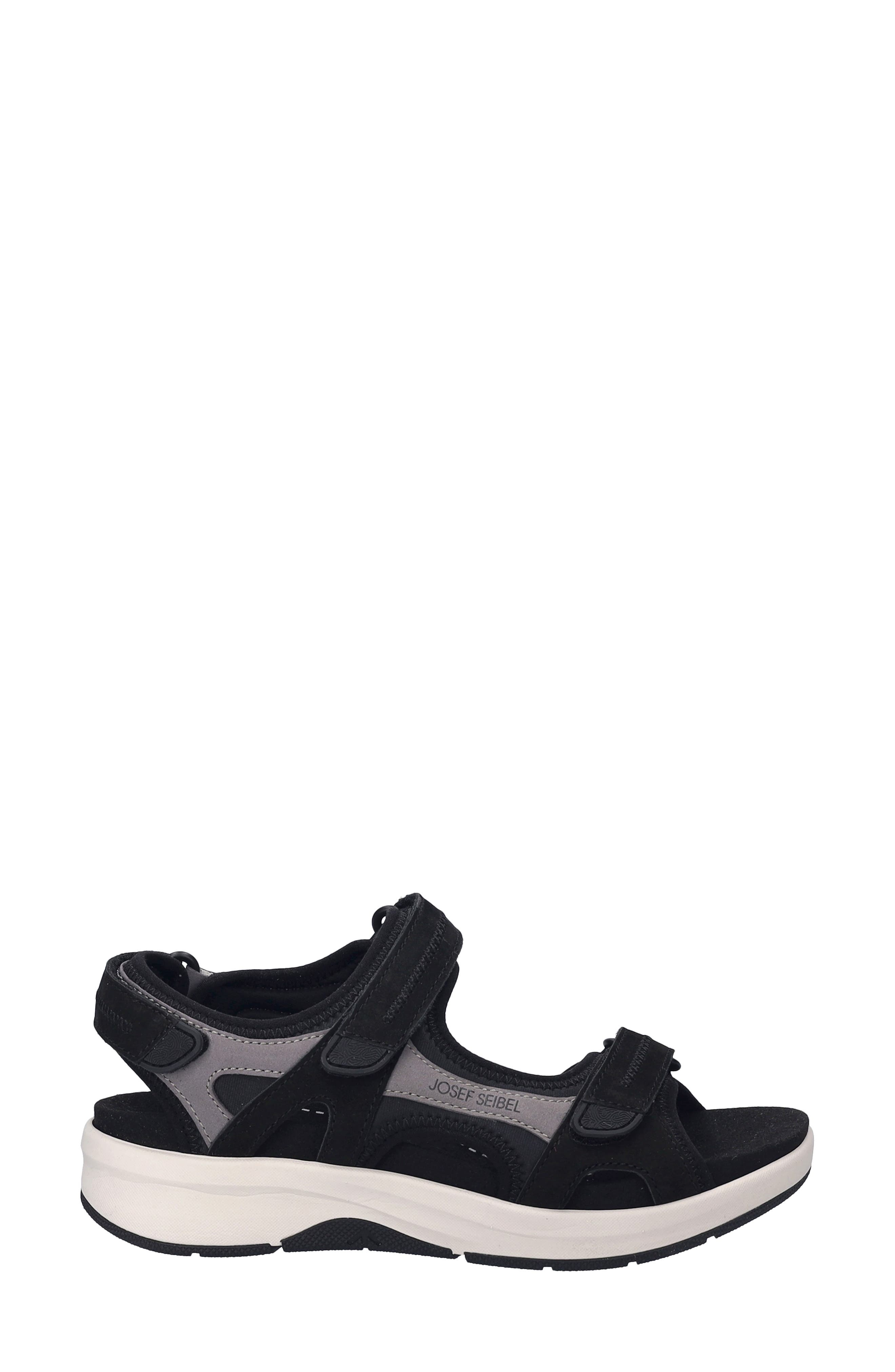 Josef Seibel Estelle 02 Platform Wedge Sandal, Alternate, color, Black Gray