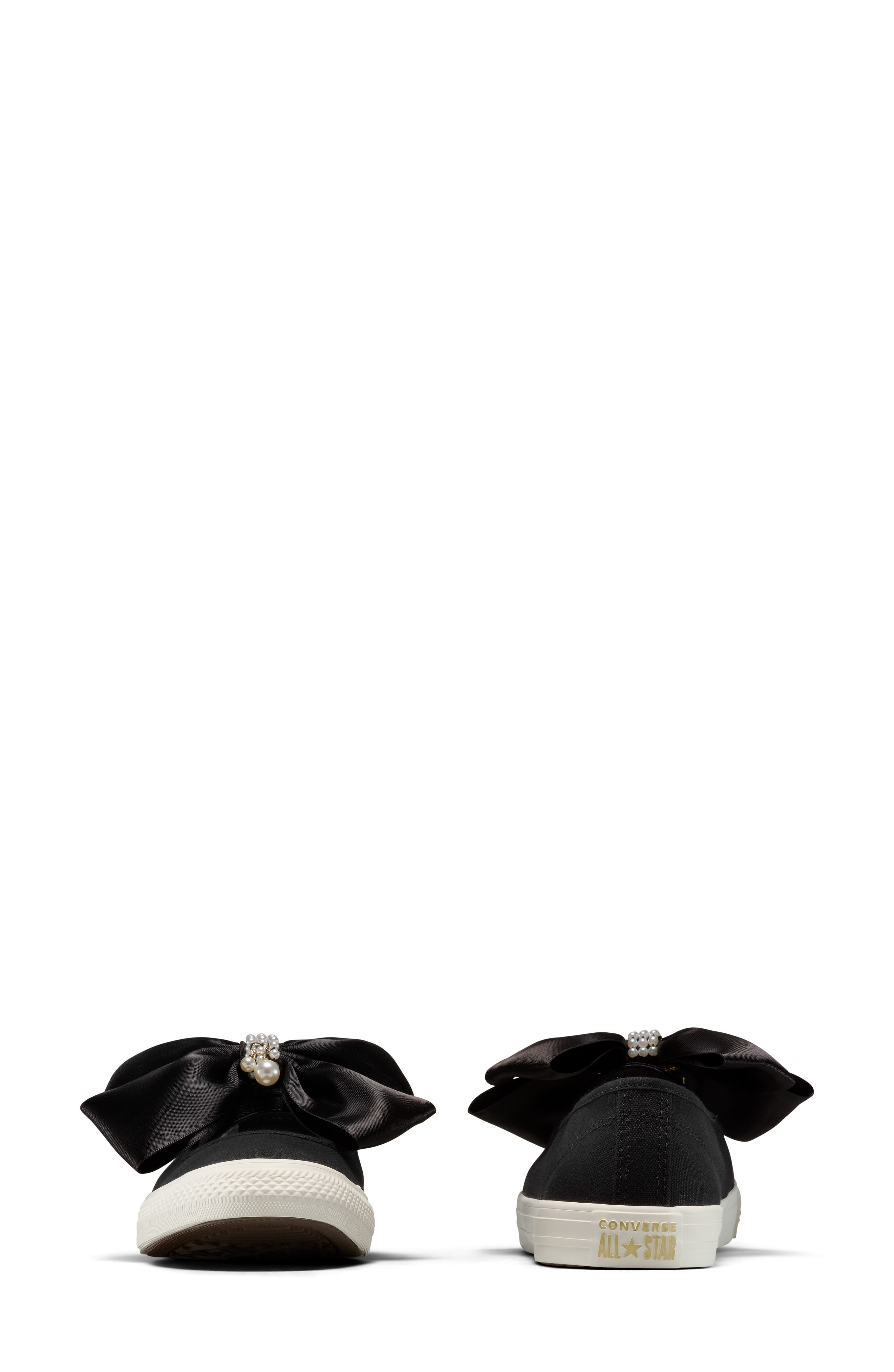 Converse Chuck Taylor<sup
®</sup
 All Star<sup
®</sup
 Dainty Bow Sneaker, Alternate, color, Black/ Egret/ Gold