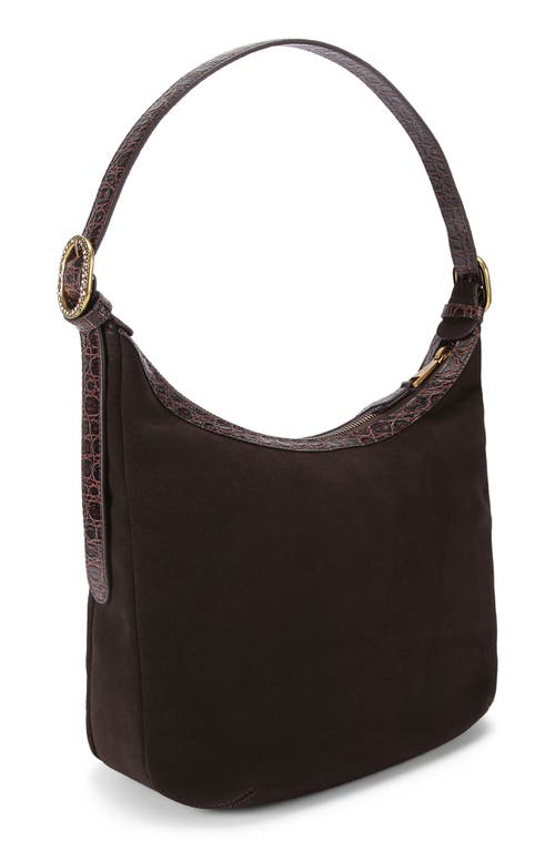 Kurt Geiger London Chelsea Soft Suede Hobo Bag In Brown