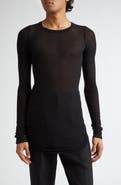 Rick Owens Rib Long Sleeve Sheer T-Shirt