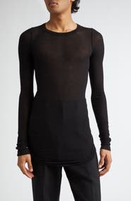 Rick Owens Rib Long Sleeve Sheer T-Shirt