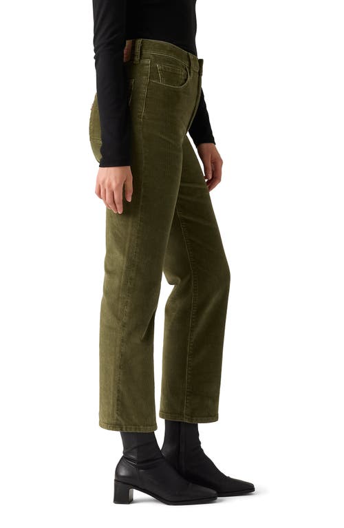 Levi's Ribcage High Waist Ankle Straight Leg Corduroy Jeans In Green