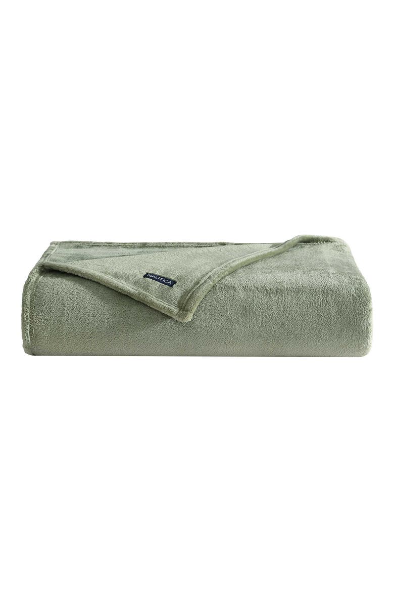 Solid Fleece Throw Blanket, Main, color, FERN GREEN
