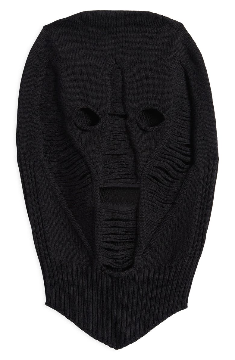 Rick Owens Passamontagna in Maglia Wool Balaclava, Main, color, 