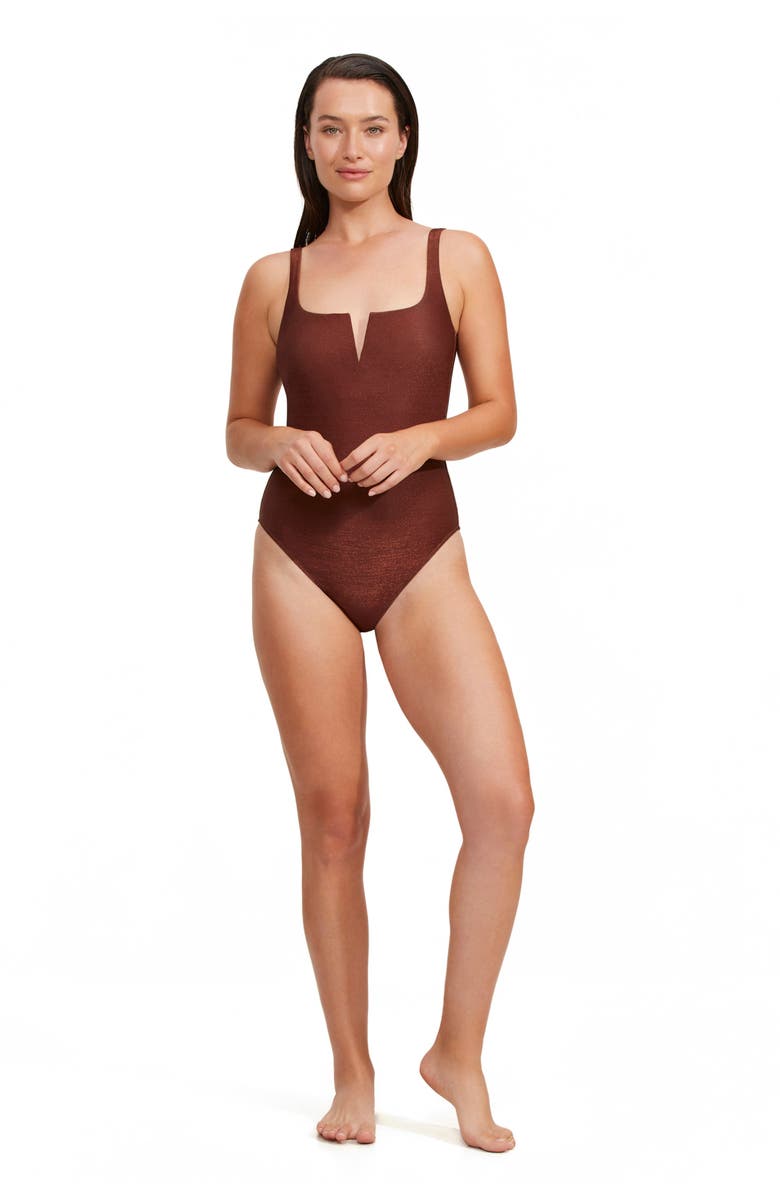 Luma Gottex High End V Wire One Piece, Alternate, color, Bronze