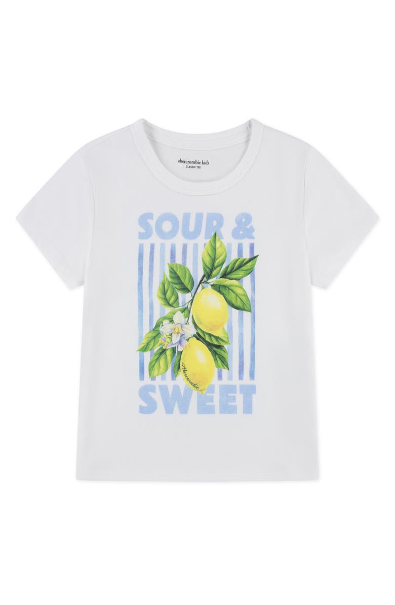 abercrombie kids Kids' Sour & Sweet Graphic Cotton Blend T-Shirt, Main, color, Bright White