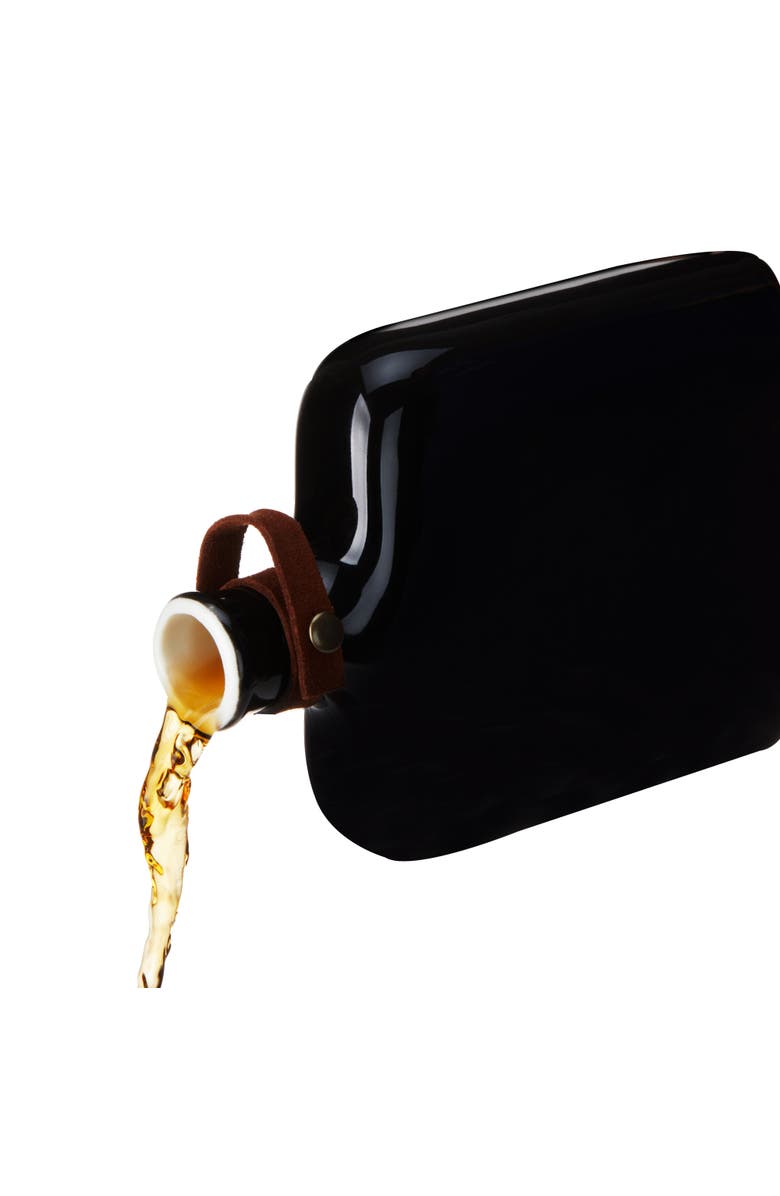 Viski Irving Nautilus 8.5 oz Ceramic Flask, Alternate, color, Black