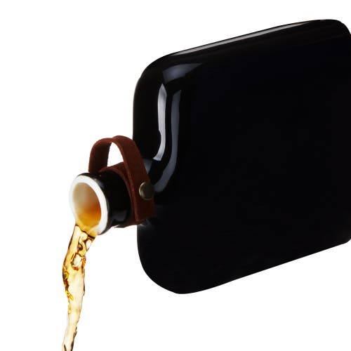 Viski Irving Nautilus 8.5 oz Ceramic Flask In Black