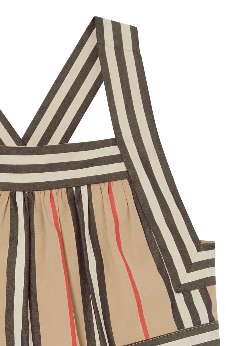 Burberry Florence Icon Stripe Poplin Romper, Alternate, color,
