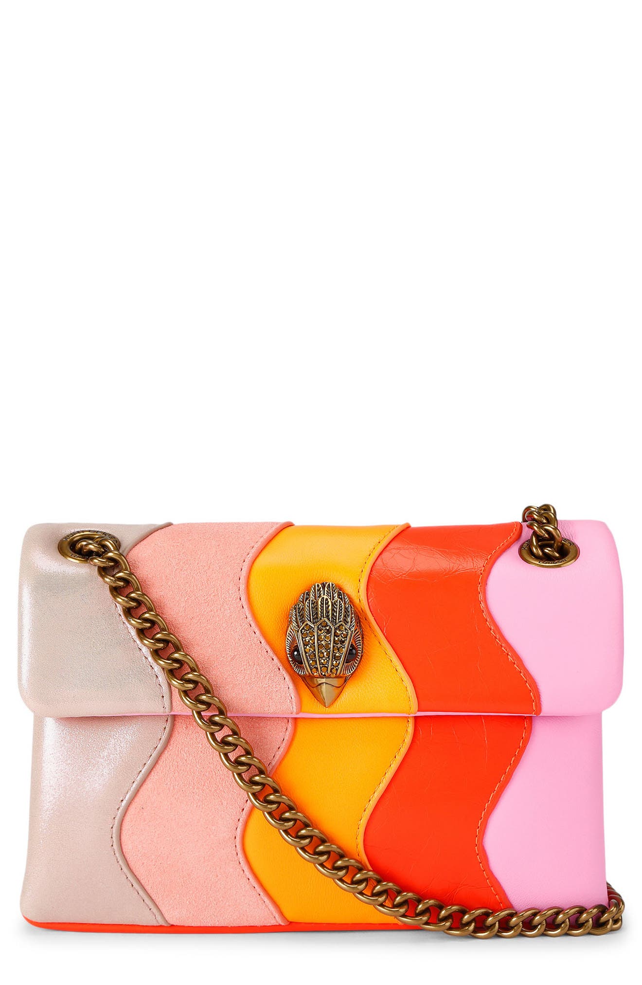Kurt Geiger London Mini Kensington Convertible Leather Crossbody Bag, Main, color, Pink