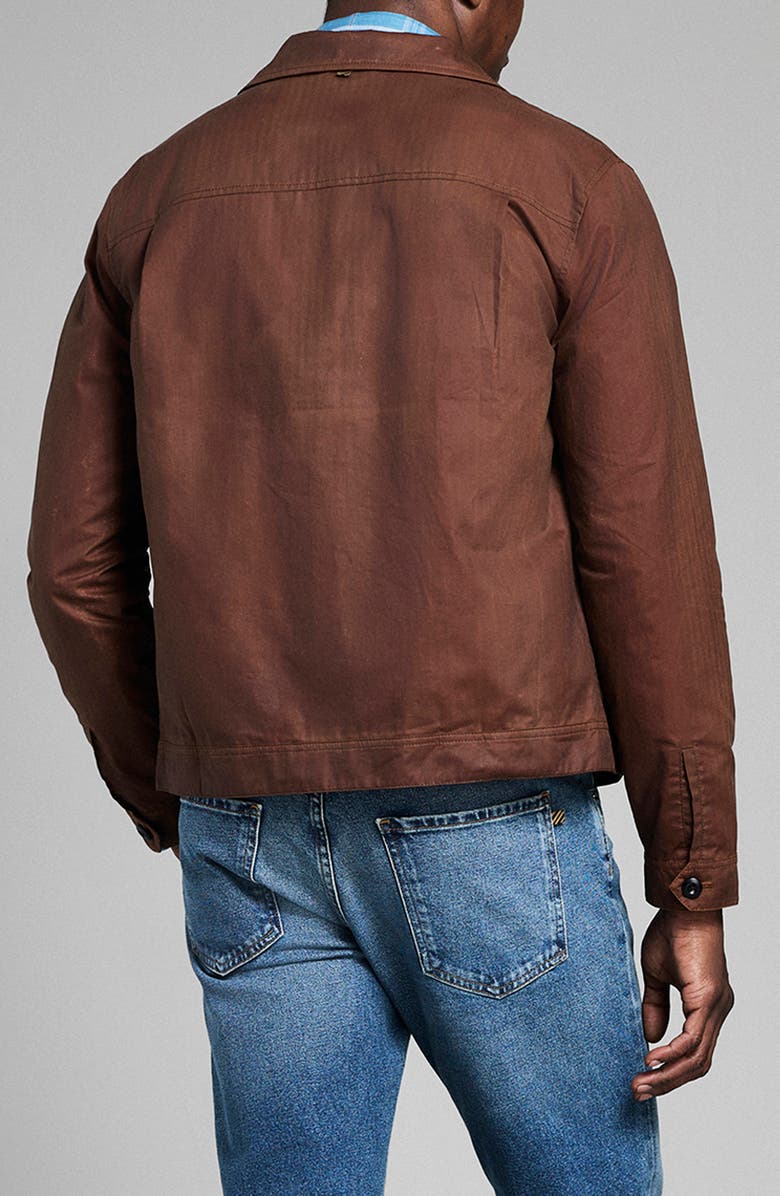 Billy Reid Waxed Herringbone Members Jacket, Alternate, color, Burnt Umber