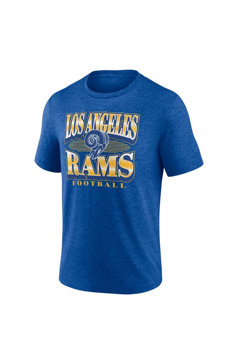 FANATICS Men's Fanatics Heather Royal Los Angeles Rams Extreme Tackle Tri-Blend T-Shirt, Alternate, color, Heather Royal