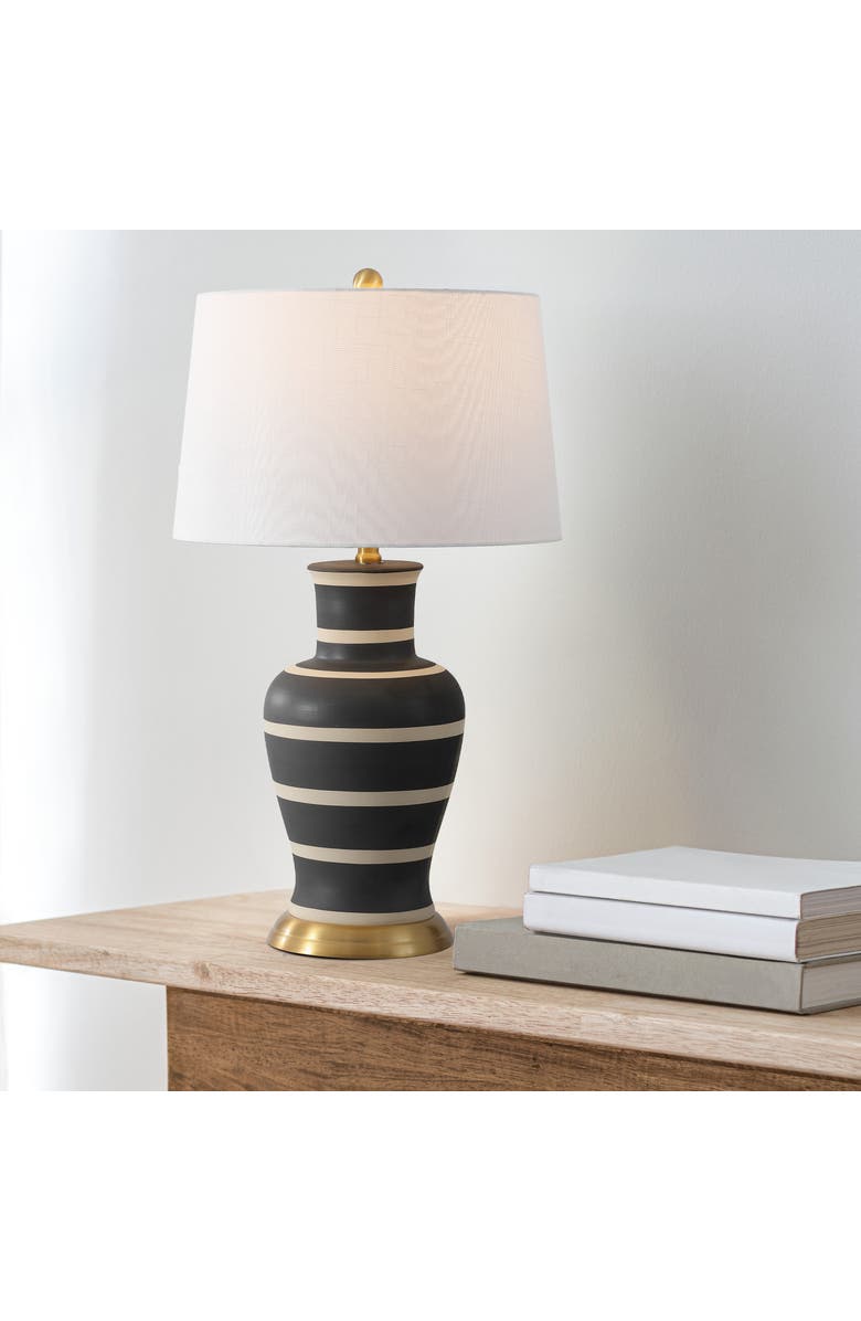 JONATHAN Y Julian 29" Traditional Classic Ceramic Urn LED Table Lamp, Alternate, color, Black/Beige