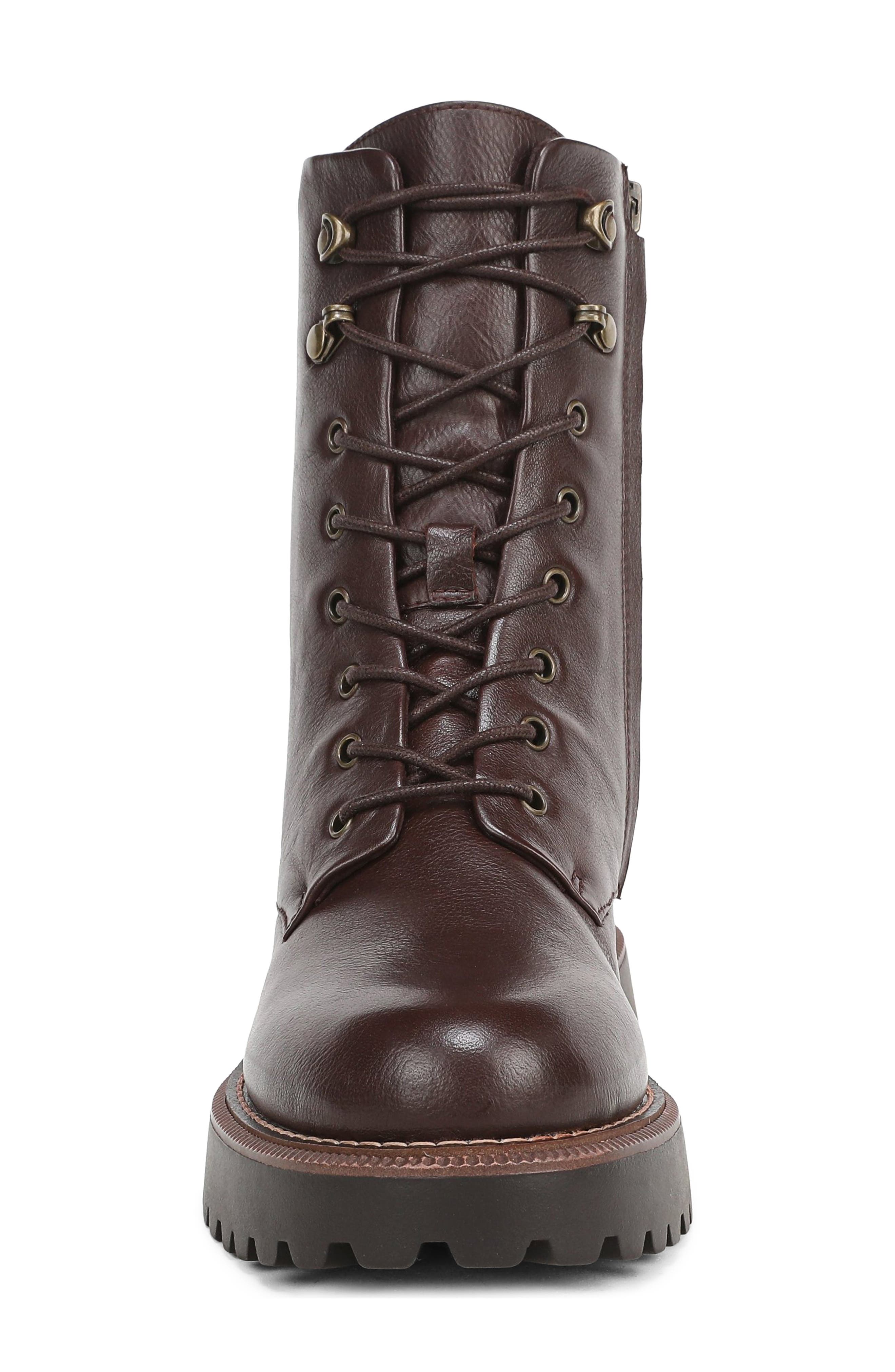 Gemma Leather Combat Boot, Alternate, color, SPICED PECAN