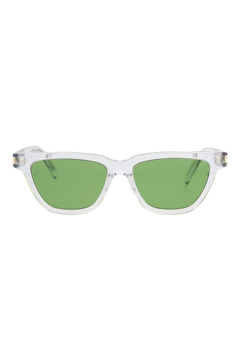 53mm Cat Eye Sunglasses, Main, color, CRYSTAL CRYSTAL GREEN