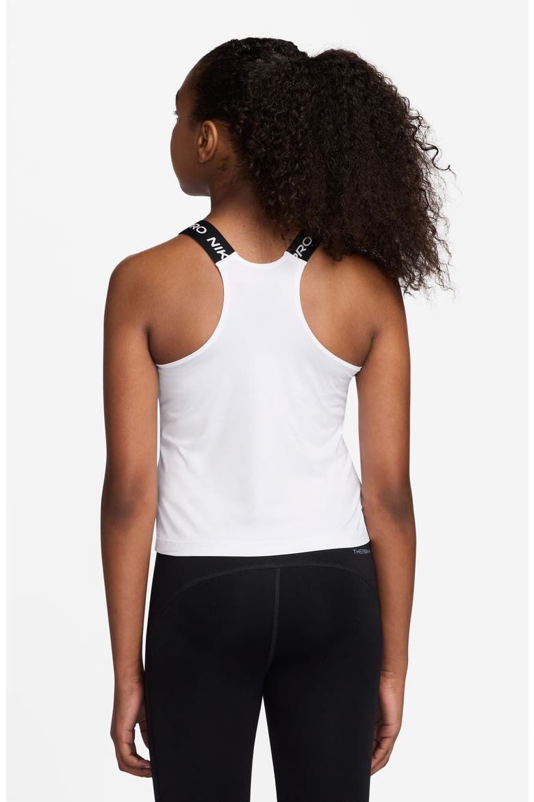Kids' Pro Dri-FIT Racerback Tank Top, Alternate, color, WHITE/ BLACK/ BLACK
