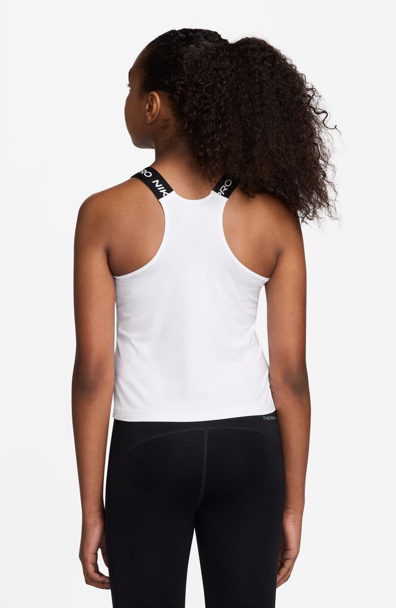 Nike Kids' Pro Dri-FIT Racerback Tank Top, Alternate, color, White/ Black/ Black