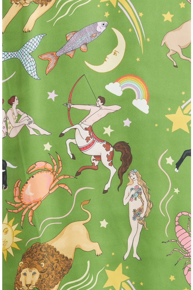 Zodiac Green Short Pajamas, Alternate, color, MOSS GREEN