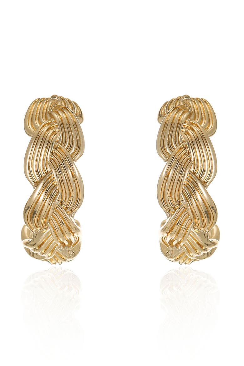 Modern Day Twist Hoop Earrings, Alternate, color, GOLD