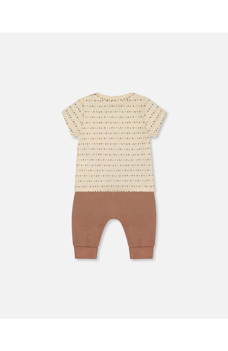 Deux par Deux Baby Boy's Printed Organic Cotton Top And Pant Set Brown, Beige, And Monkey, Alternate, color,