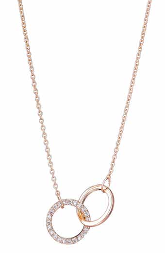 Adornia Cubic Zirconia Interlocking Circle Pendant Necklace