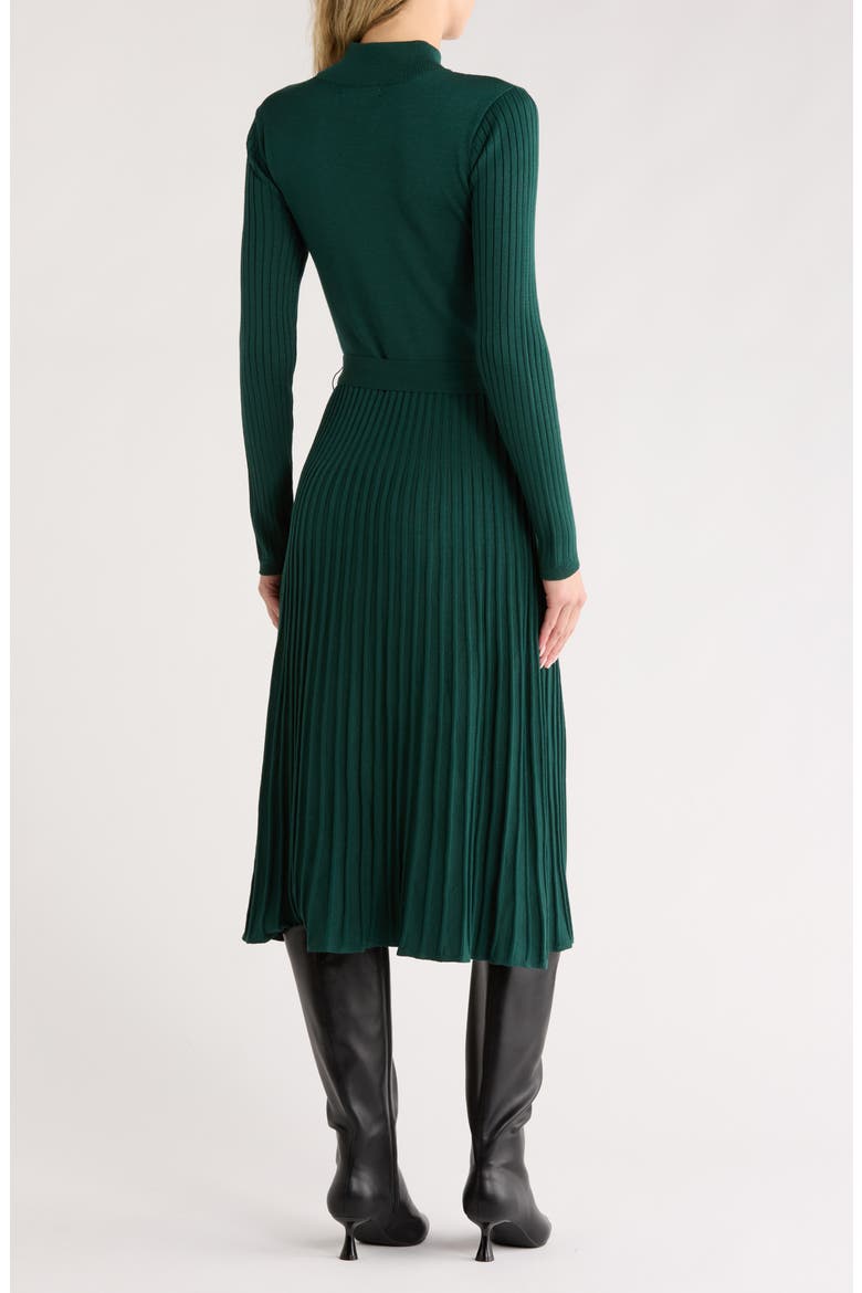 Mock Neck Long Sleeve Sweater Dress, Alternate, color, HUNTER