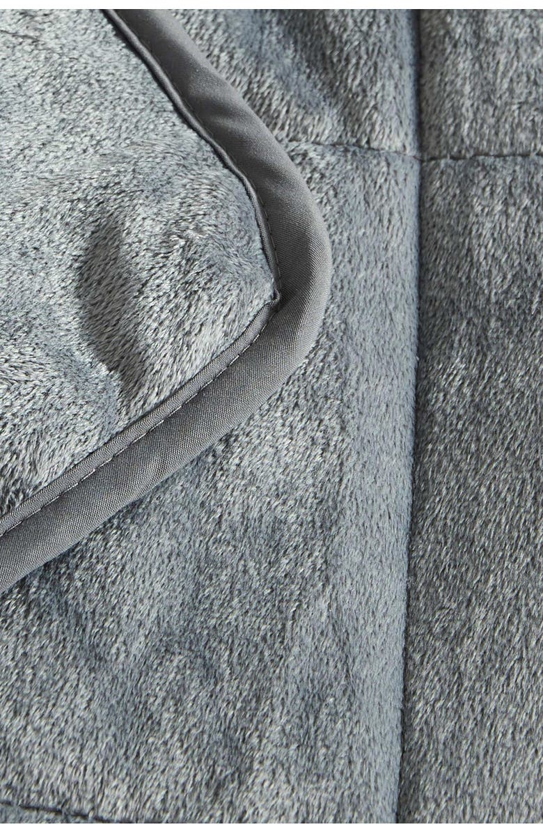 DREAM THEORY Faux Fur 15lb. Weighted Blanket - Silver Grey, Alternate, color,